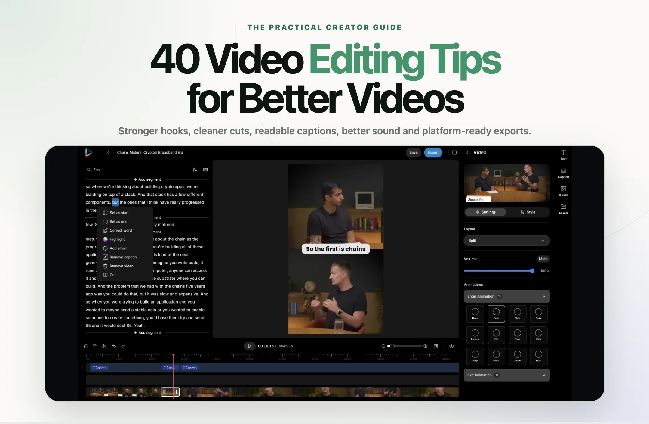 40 Video Editing Tips for Better Shorts, Reels and YouTube Videos