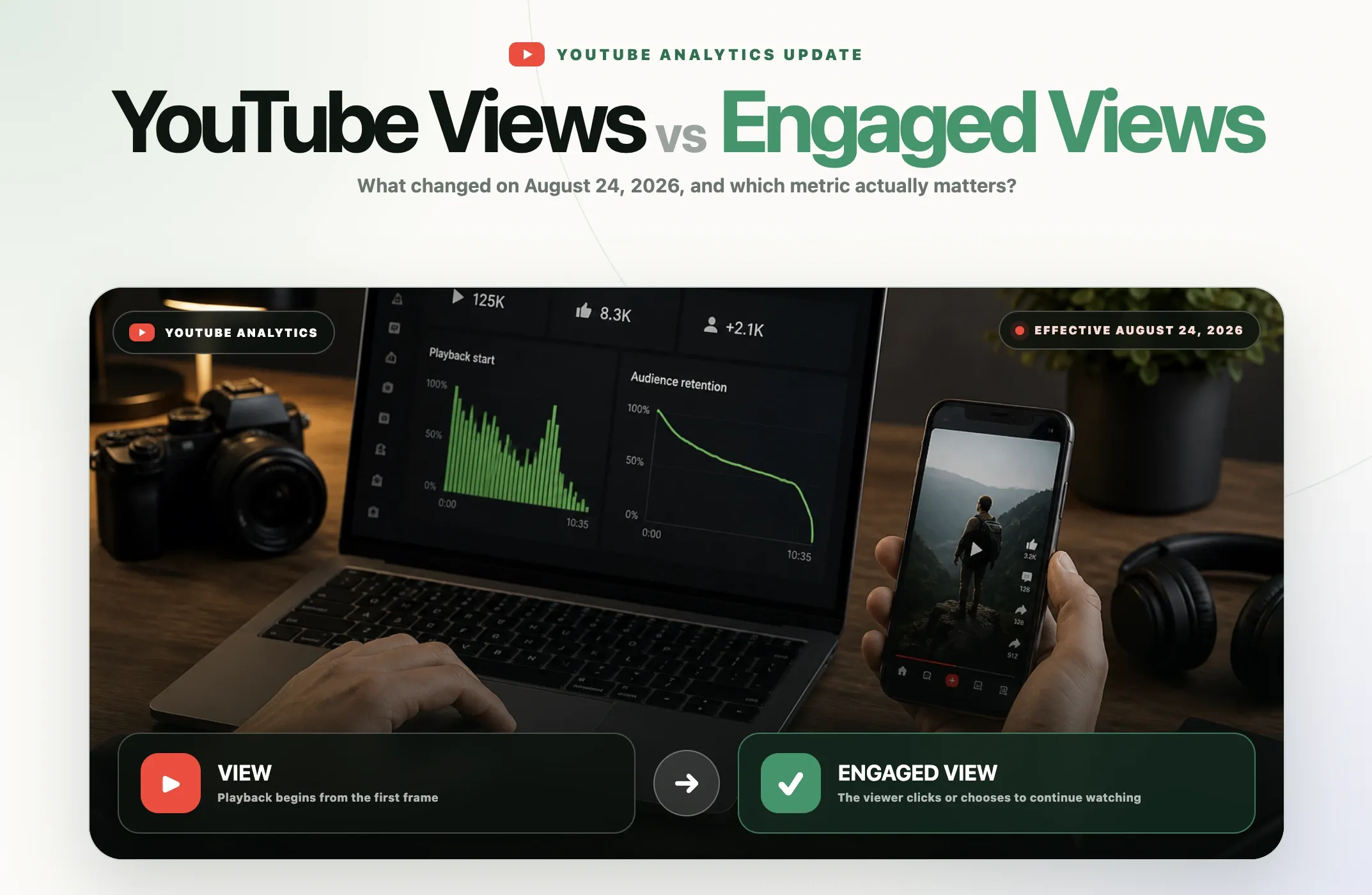 YouTube Views vs Engaged Views: What Changed on August 24, 2026?