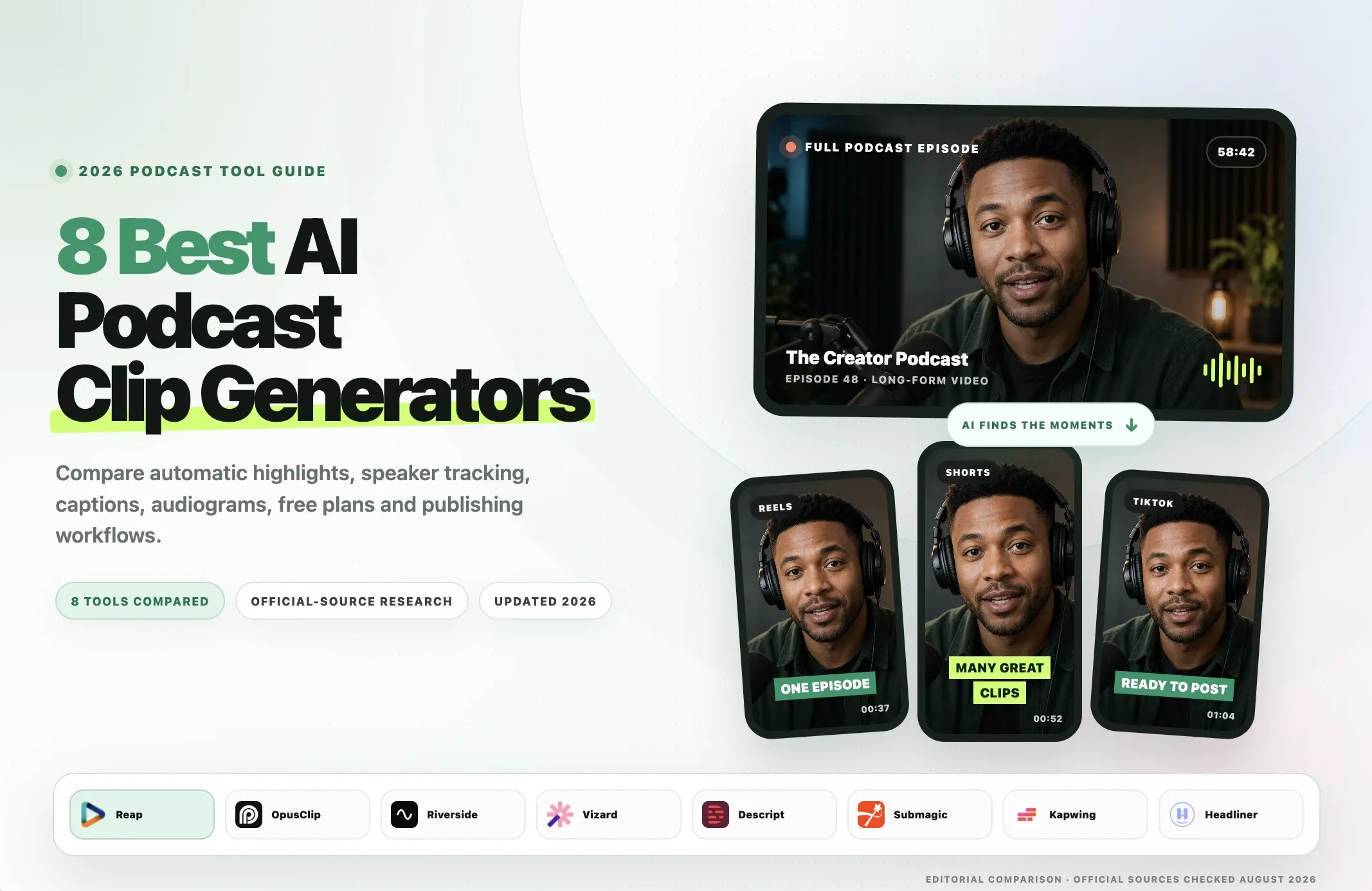 8 Best AI Podcast Clip Generators in 2026