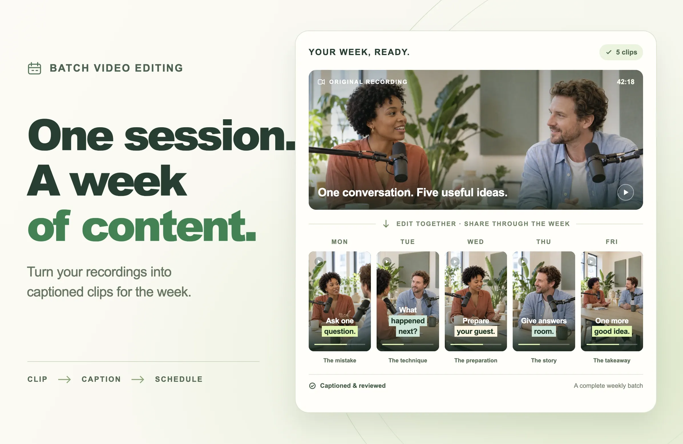 Batch Video Editing: A Week of Short-Form Content
